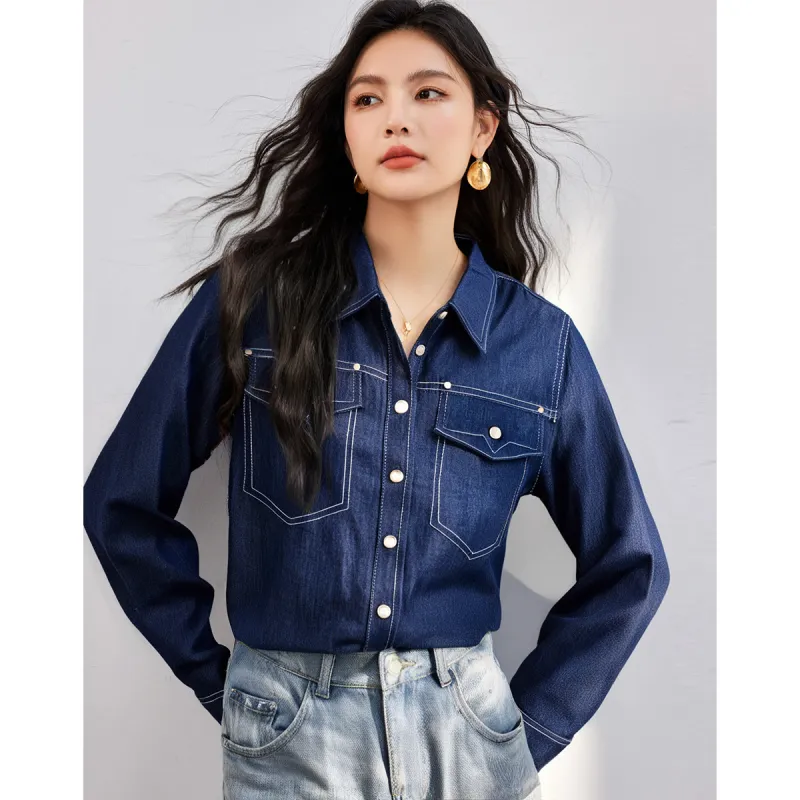 Love Elaine Shirts Women's Blue-2