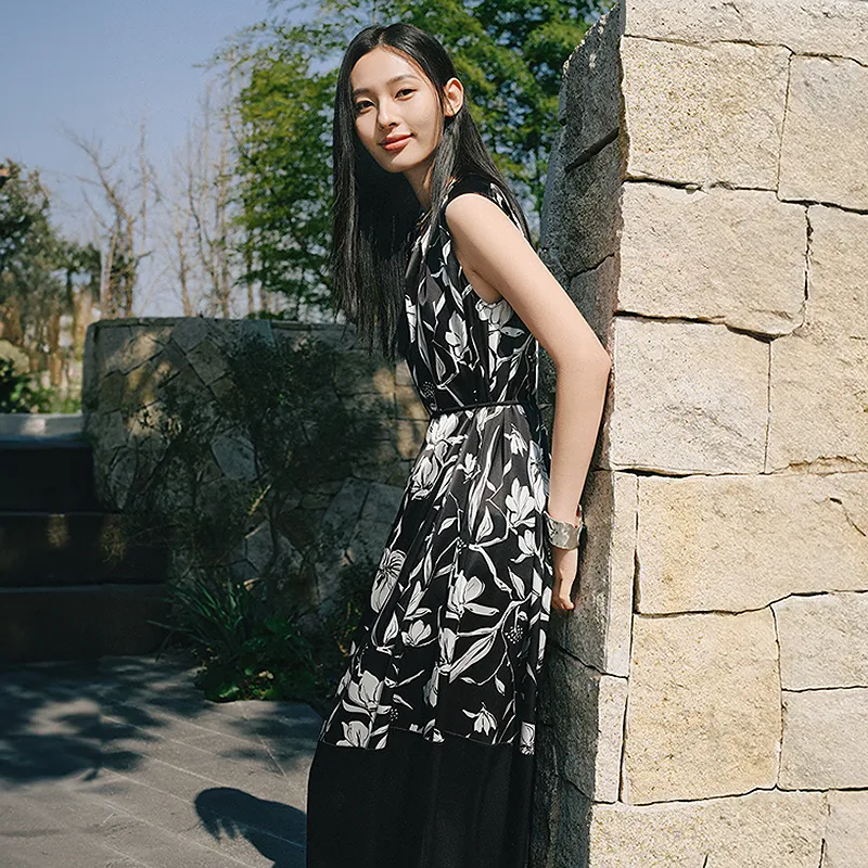 JZ. ANNAKRO Short Sleeved Dress Women's Floral Black-4