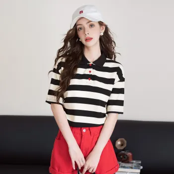 FAWENXIANGZI T Shirt Women's Black White