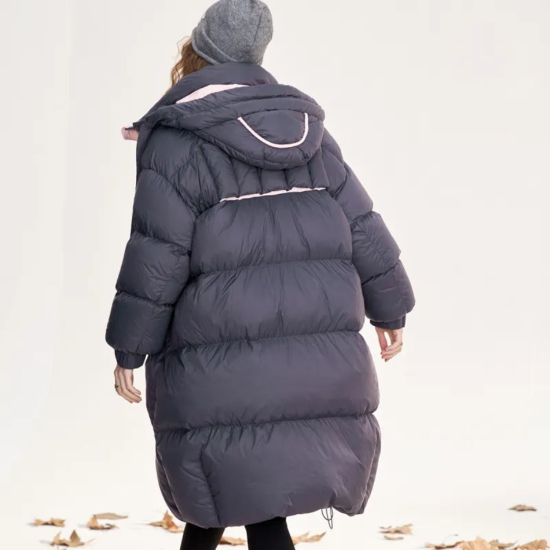 ELF SACK Down Jacket Women's Magic Pink Purple Color Block-2