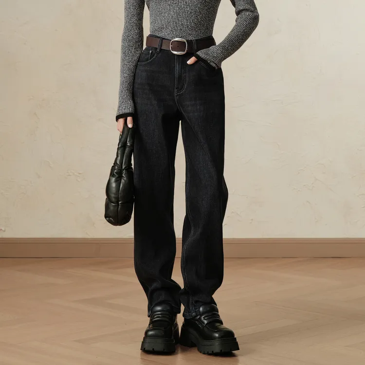 JZ. ANNAKRO Jeans Women's Plain Black-2