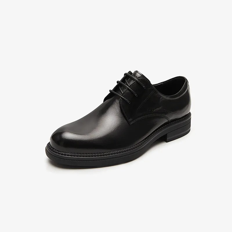 LE SAUNDA Dress Shoes Men Low Top Umber Black-1