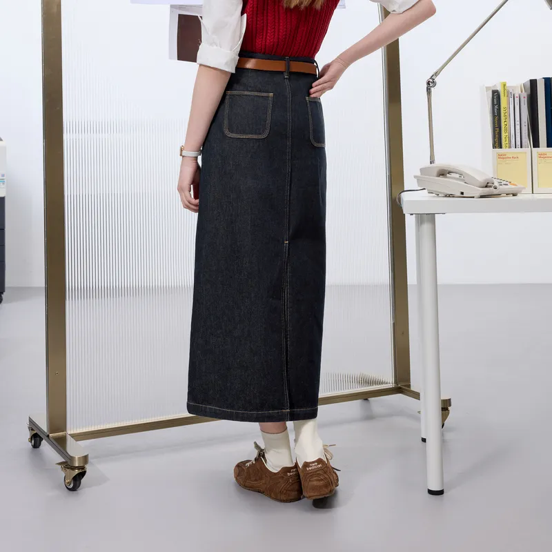 3COLOUR Denim Long Skirt Women's-6