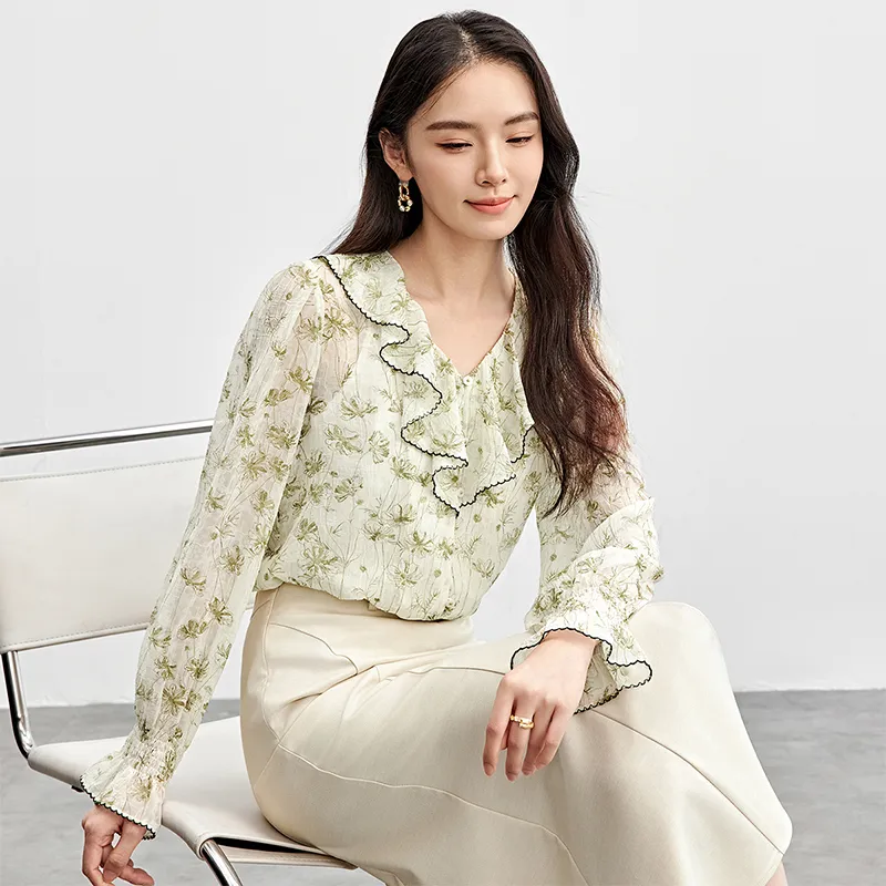 SENTUBILA Shirt Women's Water Mist Green-5