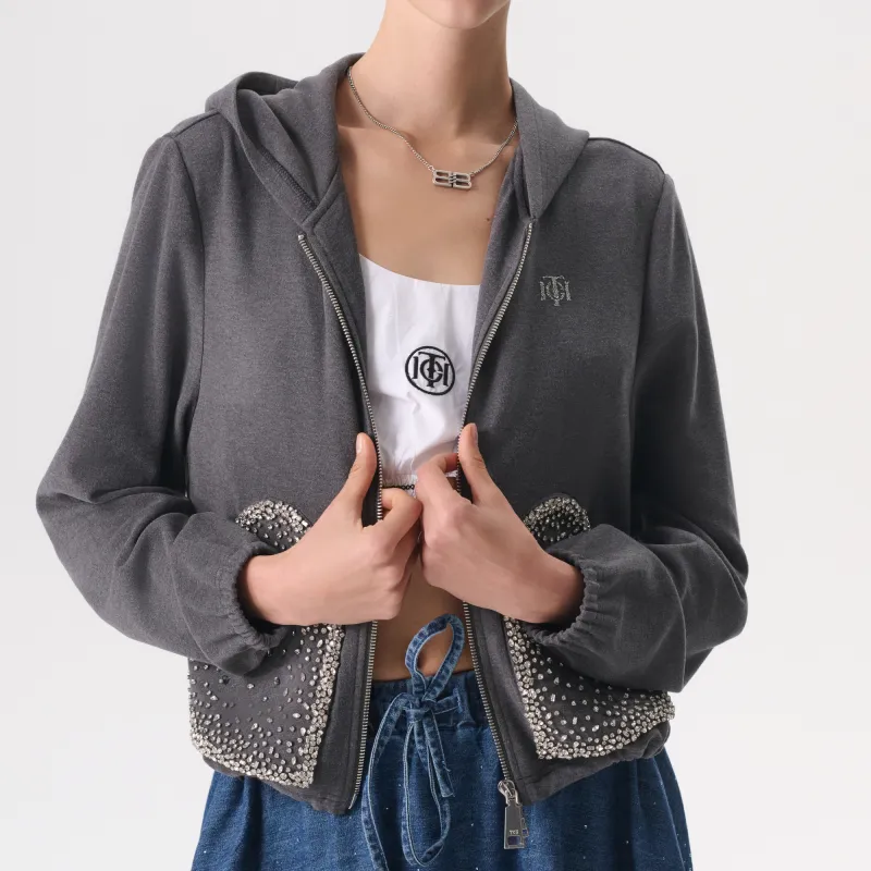 TCH Cropped Coats Women's Dark Gray-4