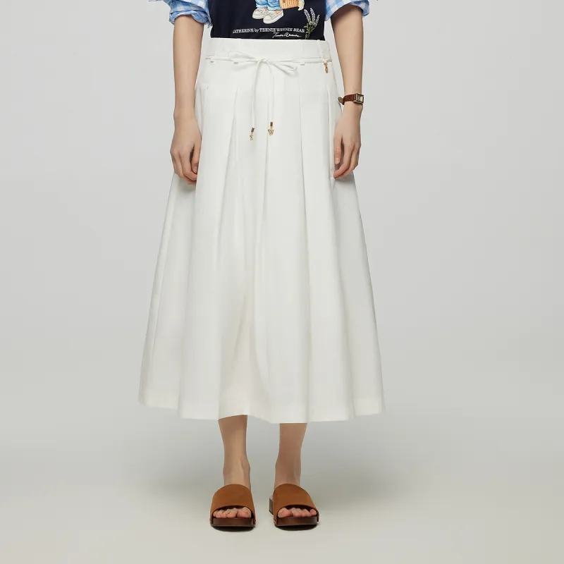 Teenie Weenie Casual Long Skirts Women's Ivory White-5
