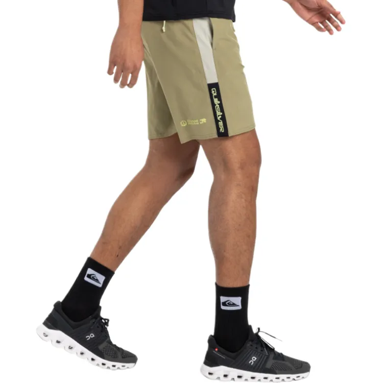 Quiksilver Omni Training Sports Shorts Men's Yellow Green-5