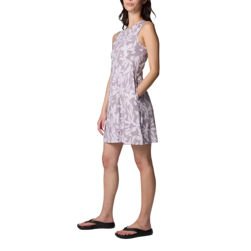 Columbia PFG Freezer Sleeveless Dress Women's Shale Purple Broadleaf-2