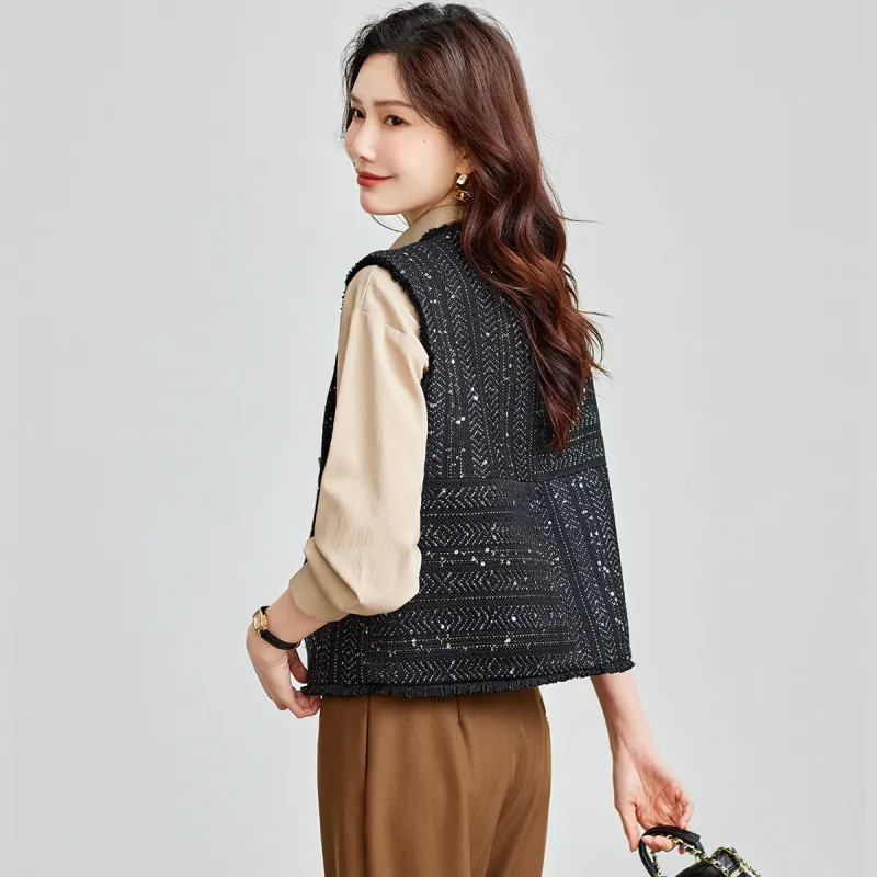 TERRE BLEUE Spring Fall Vest Loose Fit Women's-7