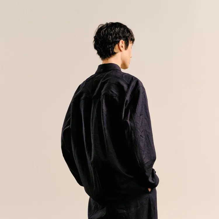 CROQUIS Shirt Men's Black Navy Blue-2