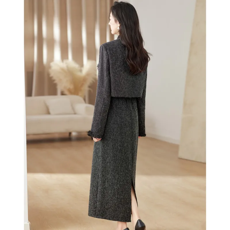 Like The Age Of Water Skirt Set Women's Dark Gray-1