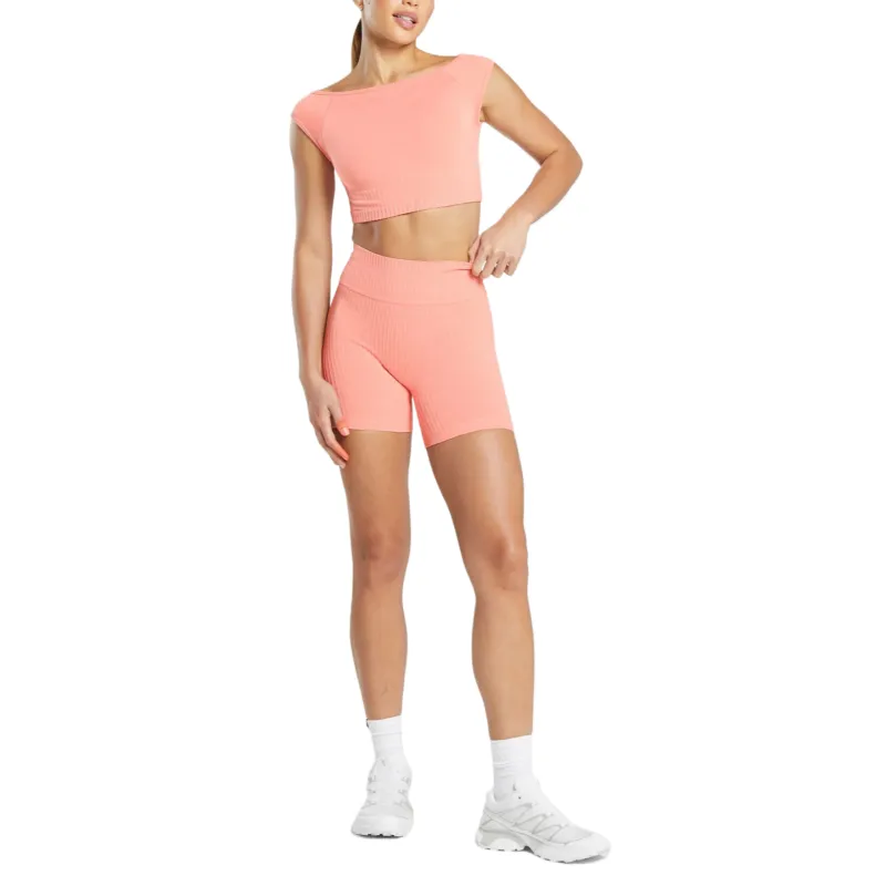 GYMSHARK LUXESEAMLESSBOATNECKCROPTOP Sport Vests Women's-3