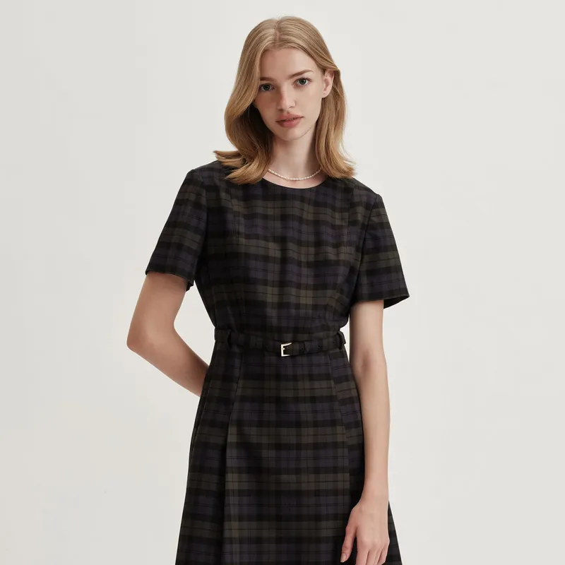 E.land Short Sleeved Dresses Women's Hunter Green-3