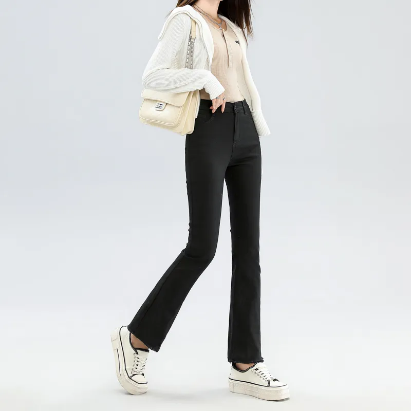 FAWENXIANGZI Jeans Women's Black-4