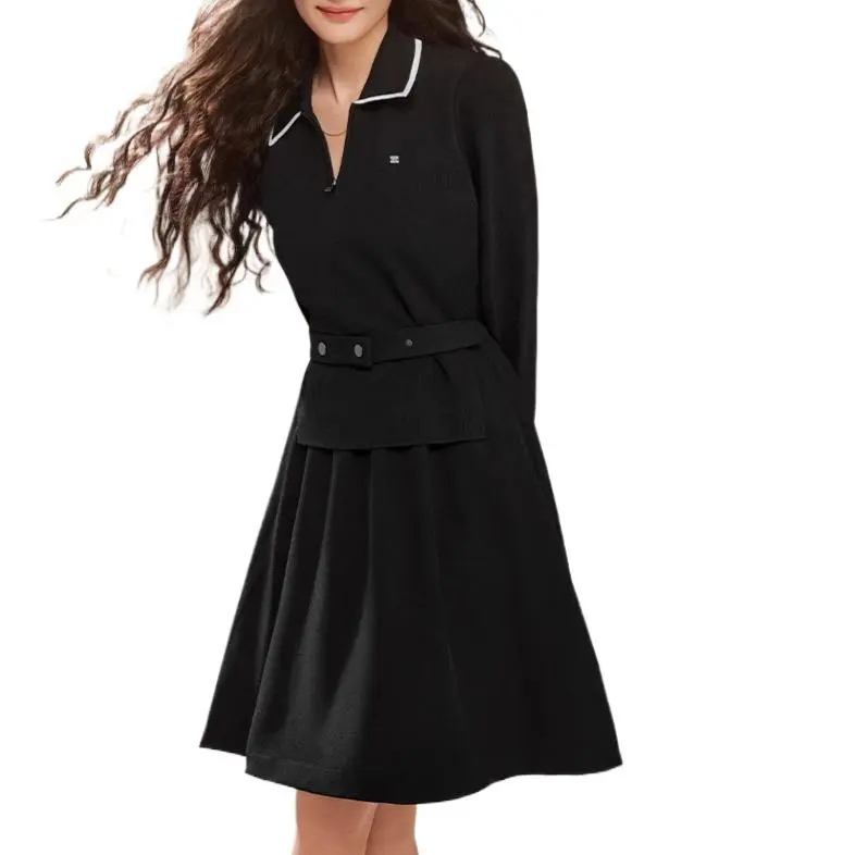FILA SS25 Long Sleeved Dresses Women's Jet Black-2