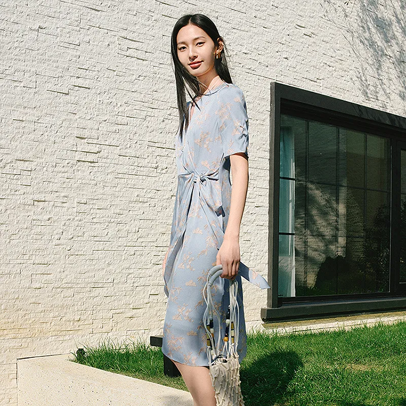 JZ. ANNAKRO Short Sleeved Dress Women's Heather Sky Blue-5