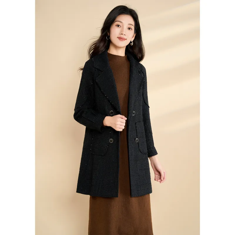 Mylan Spring, Fall Coat Loose Fit Women's Black Collection Brand, Get Activity Alerts In Real Time-6