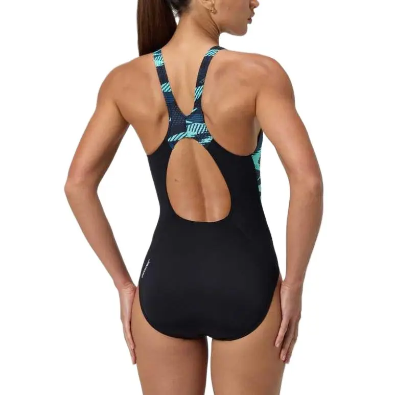 Speedo HyberBoom Splice Muscleback One piece Swimsuit Women's Dark Blue Green-5