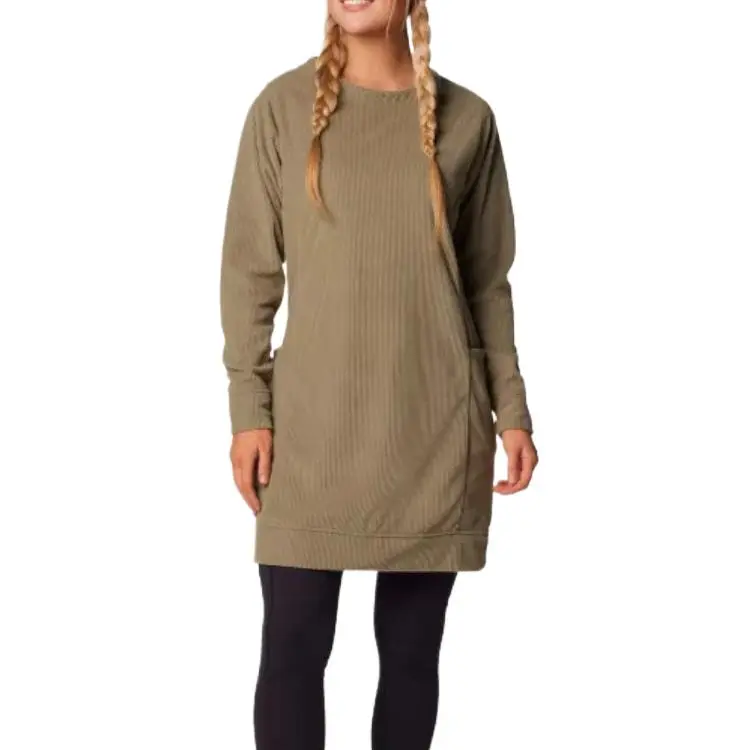 Columbia Blue Point Creek Long-Sleeved Dresses Women's Stone Green-3
