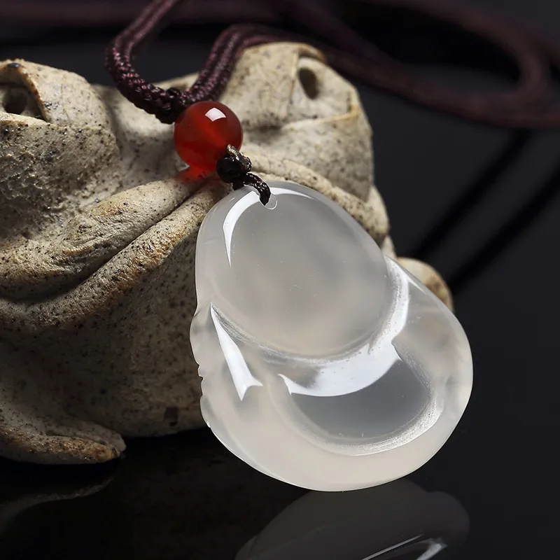 YASHENGZHUBAO Natural Chalcedony Necklaces Unisex-3