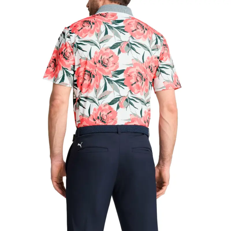 PUMA MATTRGolf T Shirt Men's Red And White Floral-3