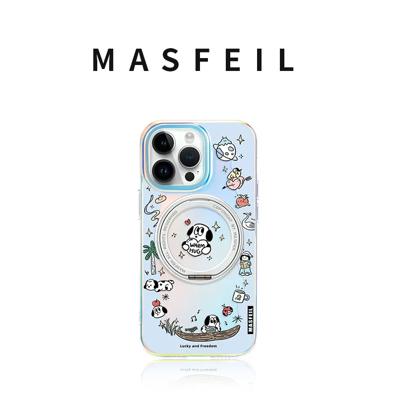 Marsfield Acrylic Material Rotating Magnetic Stand Case Phone Cases Compatibility Apple 16/15/14/13 Pro/Pro Max-1