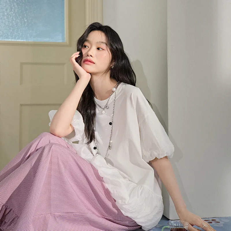 KUOSE Puff Sleeve T Shirt Women's-2