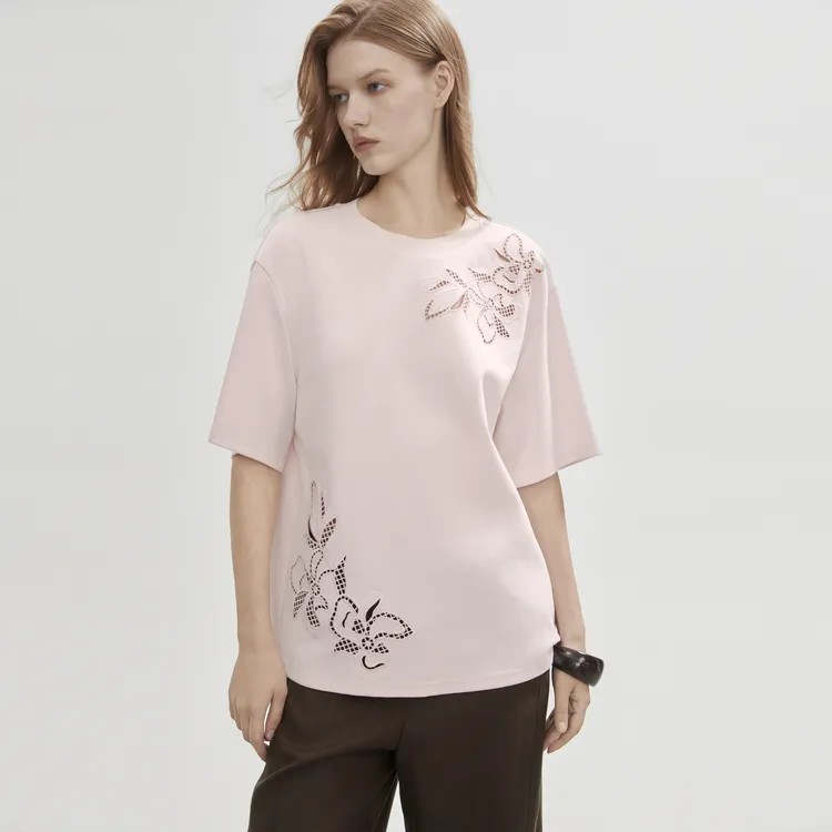 ELLE T Shirts Women's Pink-3