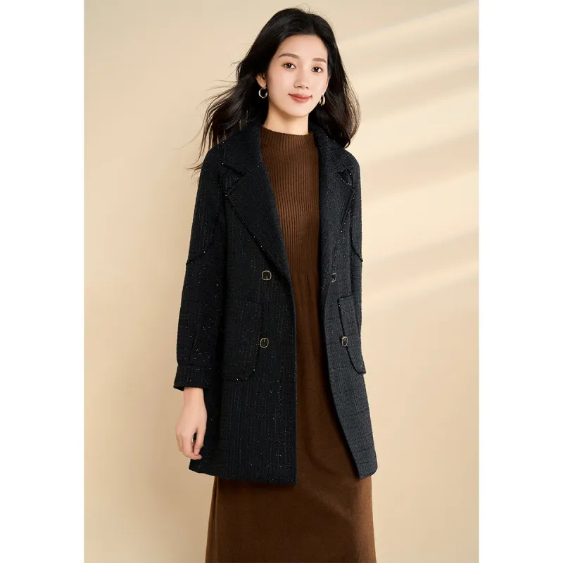 Mylan Spring, Fall Coat Loose Fit Women's Black Collection Brand, Get Activity Alerts In Real Time-4