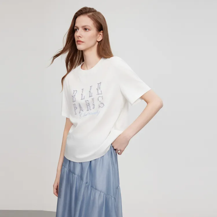 ELLE T Shirts Women's White-6