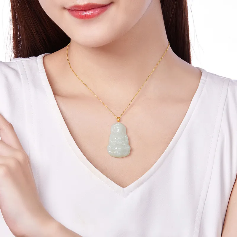 Royal Heaven's Choice Pendants White Jade Unisex-5