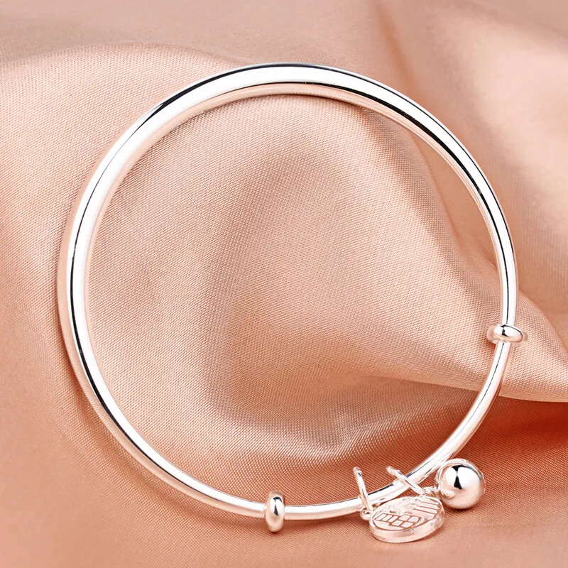 LIUXIN 999 Fine Silver Bangles Women's-2