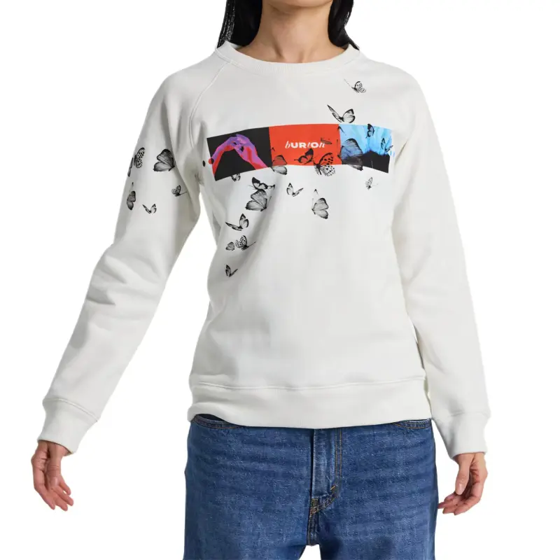 BURTON Talent Scout Fleece Crew Sweatshirt Women's Sturdy White-1
