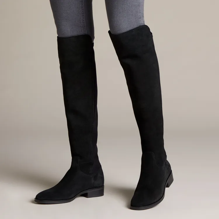 Clarks Pure Premium Collection Knee high Boots Women's Black-5