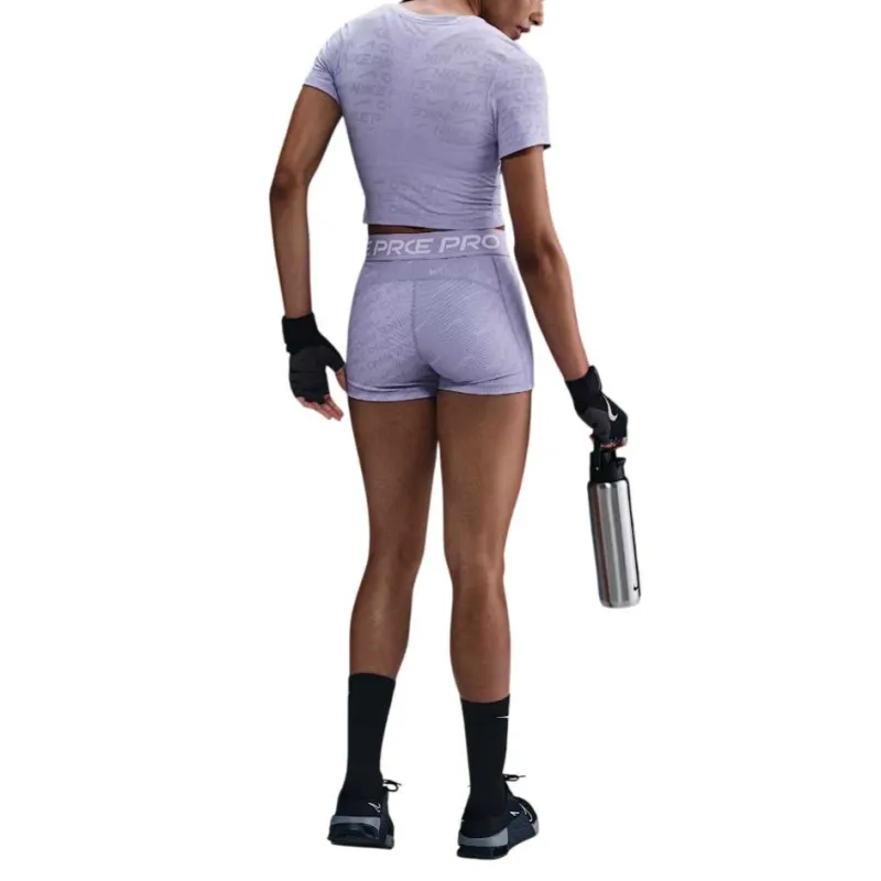 Nike Pro Women's Dri FIT Short Sleeve Cropped Jacquard Top-2