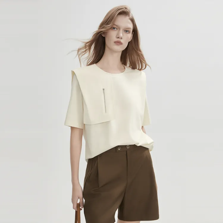 ELLE Regular T Shirt Women's Beige Yellow-2