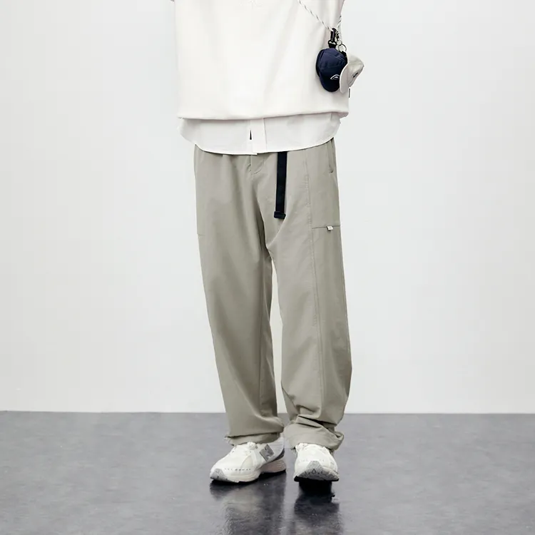 PEACEBIRD MEN Casual Pants Men Gray Green 1 Straight Fit-4