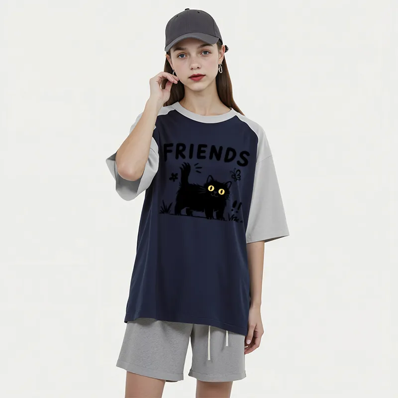 FAIRWHALE Drop Shoulder Sleeve T Shirt Women's-11