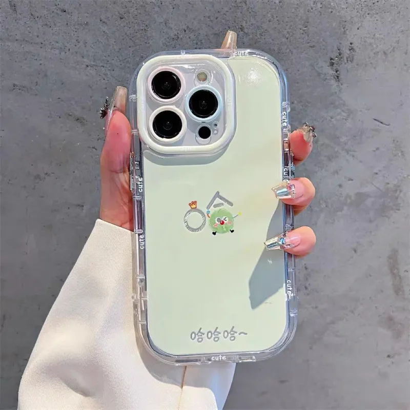 Sopi Acrylic Material Camlet Green Base Hah Phone Cases Compatible With IPhone 16/15 Pro Max/Apple 13/14 Pro/Max-1