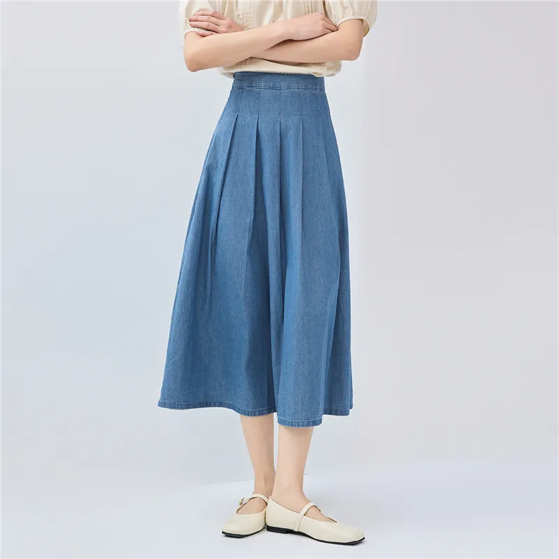 UNIQLO Denim Long Skirt Women's-3