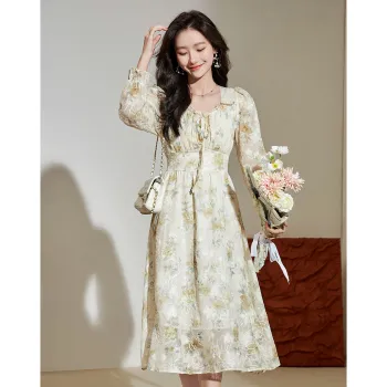 Love Elaine Long Sleeved Dress Women's Apricot