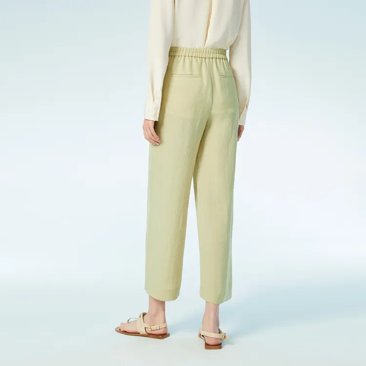 OVV Suit Trousers Women's Khaki Green Solid Color 08-2
