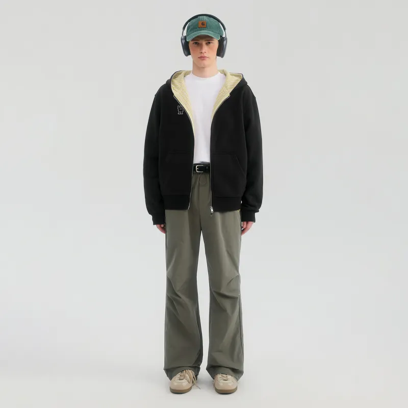 MYSAMESAME Spring Fall Casual Pants Unisex Olive Green In Stock-1