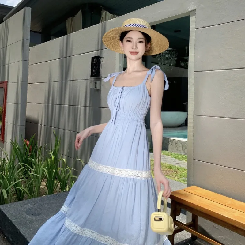 BEAUTIFUL CONFESSION Slip Dress Women's Blue-4