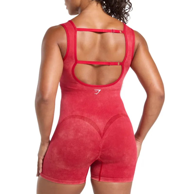 GYMSHARK Yoga Set Women's Dark Red-1