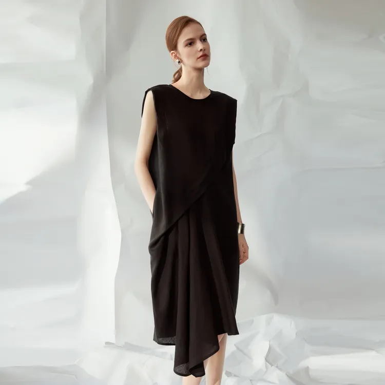 ELLE Sleeveless Dresses Women's Black-3