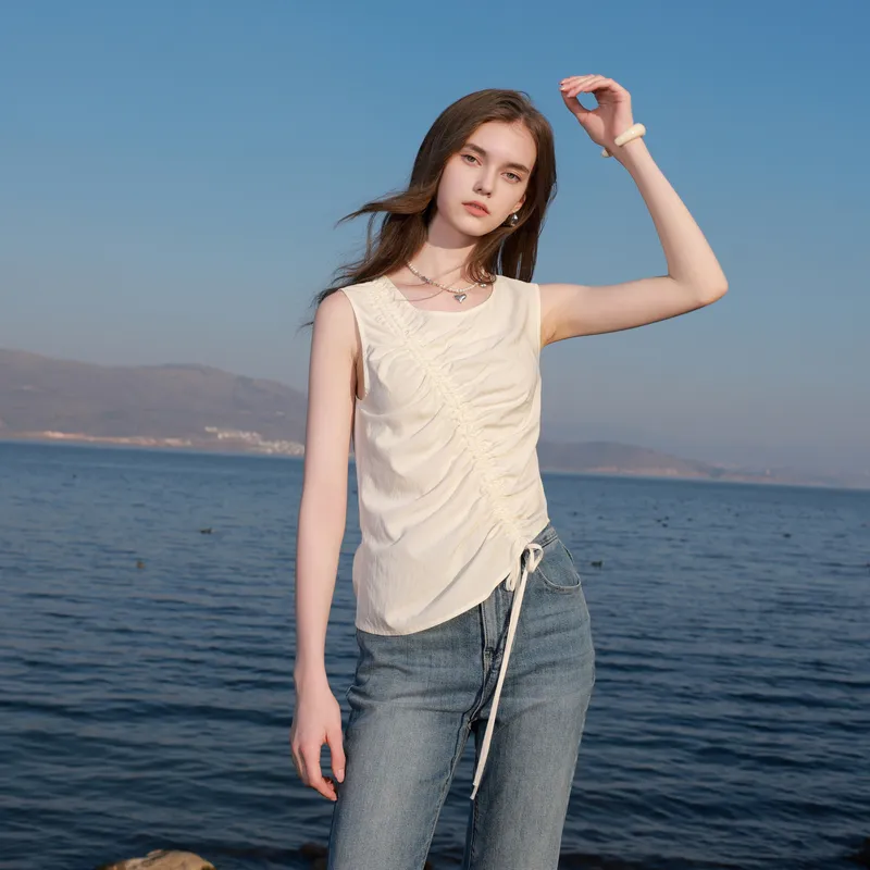 3COLOUR Chiffon Shirts Women's Pearl White-4