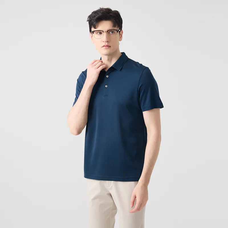 DIDIBOY Polo Shirts Men Dark Blue Green-4
