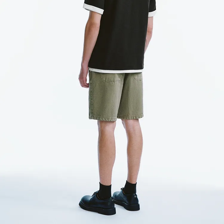 URBAN REVIVO Casual Shorts Men Khaki Gray-3