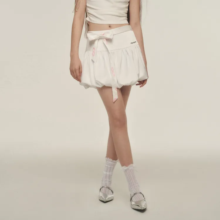 AYF Casual Short Skirts Women's White-3